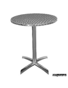 Mesa alta plegable NIU423 redonda en acero inoxidable