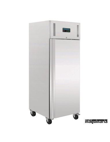 Congelador vertical industrial NIU633 cerrado una puerta Inox 650 litros