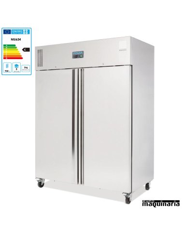 Frigorificos industriales NIU634 INOX con ruedas, 1300 litros