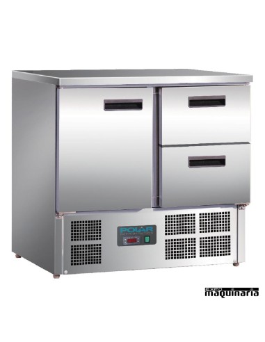 Mesas frias NIU637 INOX 1 puerta y 2 cajones