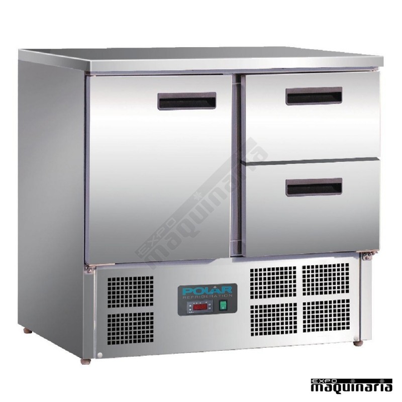 Mesas frias NIU637 INOX 1 puerta y 2 cajones