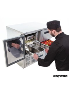 Mesas frias NIU637 INOX 1 puerta y 2 cajones 2