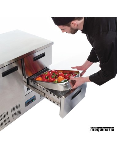 Mesas frias NIU637 INOX cajones abiertos