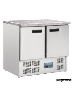Mesas frias NICL108 INOX encimera de marmol 2 puertas