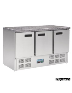 Mesas frias NICL109 cerrada INOX encimera de marmol 3 puertas