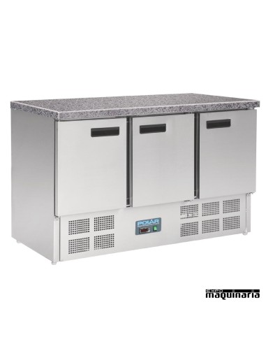 Mesas frias NICL109 cerrada INOX encimera de marmol 3 puertas