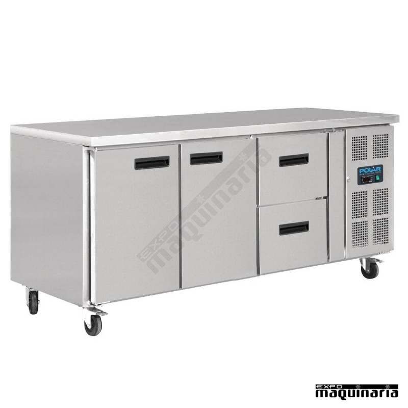 Mesas frias NIGD874 INOX 2 puerta y 2 cajones