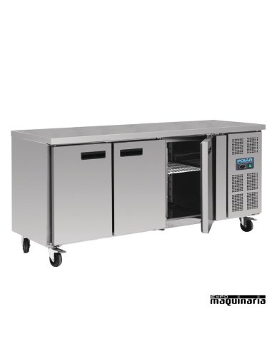 Mesa bajo mostrador congelador NIG600 abierto con peto 3 puertas