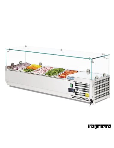 Vitrina para tapas refrigerada NIG608 llena 5 cubetas GN 1/4