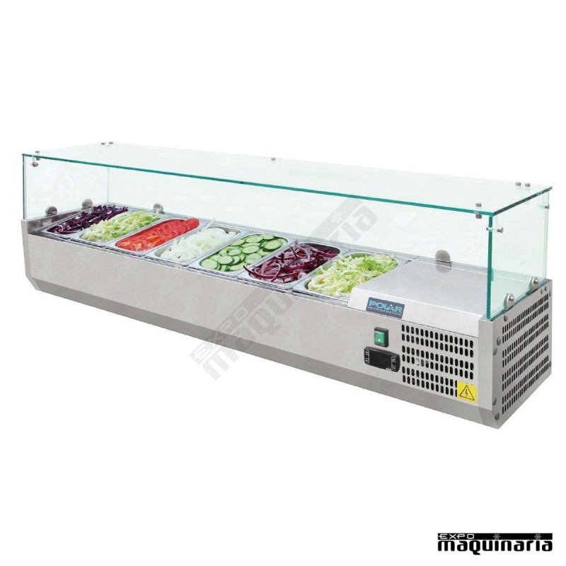 Vitrina para tapas refrigerada NIG609 7 cubetas GN 1/4