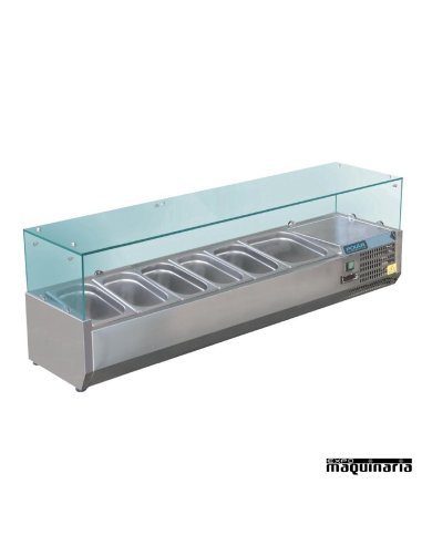 Vitrina para tapas refrigerada NIGD876 5 cubetas GN 1/3 y 1 GN1/2