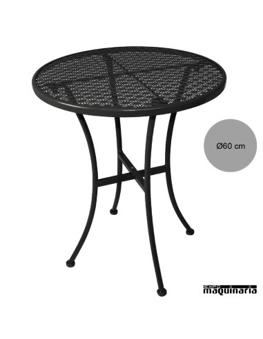 Mesa de terraza en acero NIGG703 negro de 60 cm