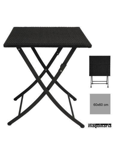 Mesa plegable de 60 cm NIGL302 imitación ratan