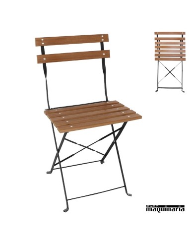 Sillas de terraza plegables imitacion madera NIGJ766