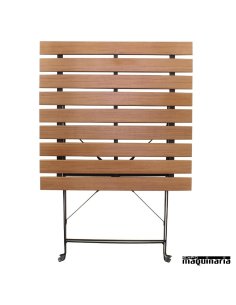 Mesa terraza plegable 60x60 cm imitacion madera NIGJ765 2