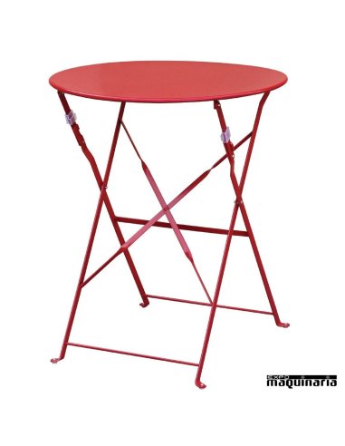 Mesa de hierro plegable para terraza rojo NIGH557