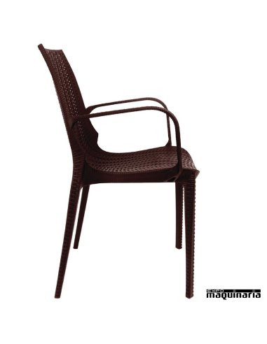 Sillones terraza imitación ratán apilables perfil NIGR362