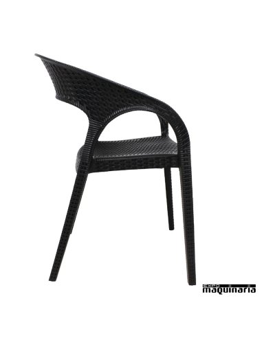Sillones terraza apilables imitación ratán perfil NIGR363