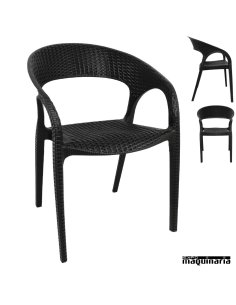 Sillones terraza apilables imitación ratán NIGR363