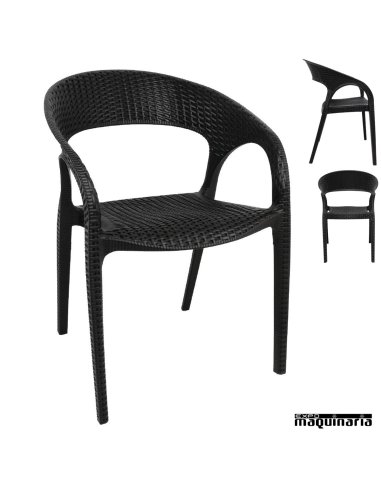 Sillones terraza apilables imitación ratán NIGR363