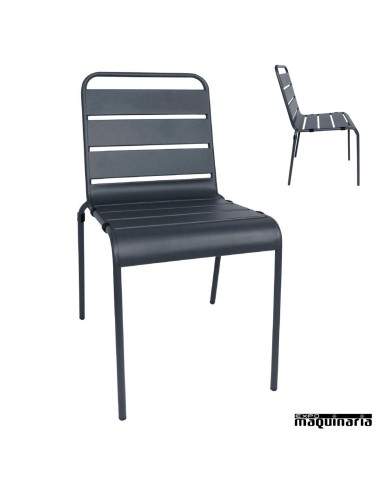 Silla de terraza en Acero lacado gris NICS727