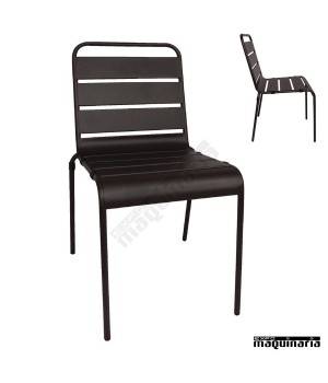Silla de terraza en Acero lacado negro NICS727