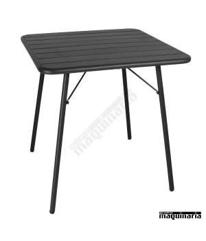 Mesa plegable terraza laminas de acero negra NICS732