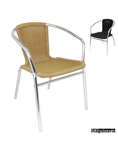 Sillones terraza imitación mimbre apilables NIU422