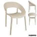 Silla apilable diseño moderno crema NIGR339