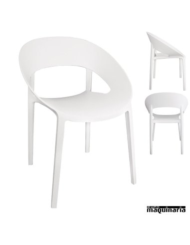 Silla apilable diseño moderno blanca NIGR339
