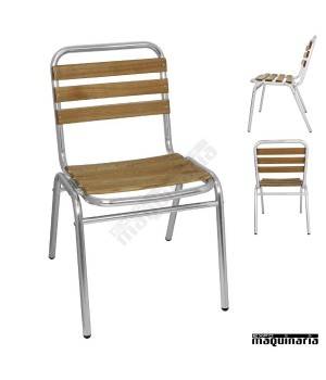 Silla de terraza aluminio y fresno NIGK997