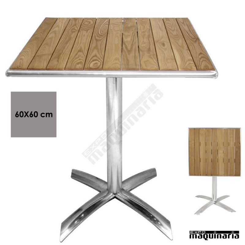 MESAS: MESA 110X70 CM TABLERO PIE ALUMINIO TAUPE ABATIBLE