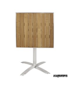 Mesa plegable cuadrada aluminio y fresno NIGK991 2