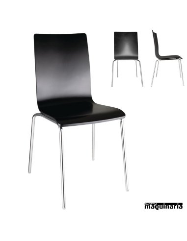 Sillas comedor minimalistas negras NIGR342