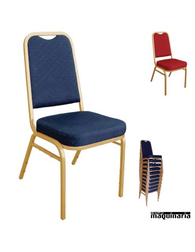 Sillas apilable de interior tapizada NIDL015