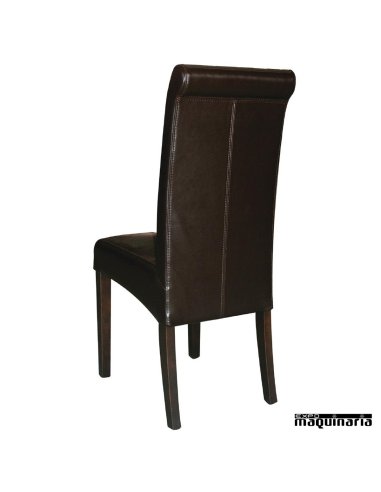 Silla tapizada en polipiel vista trasera NIGF956