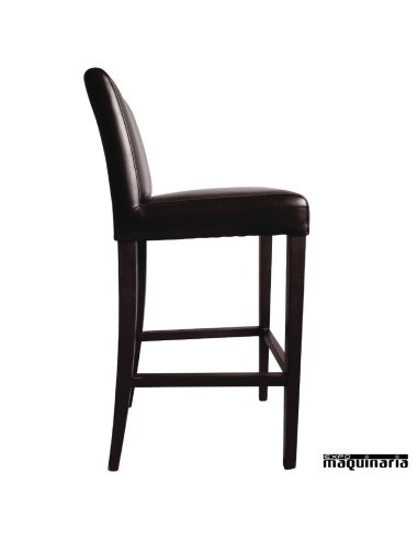 Taburete bar madera y polipiel marron perfil NIGG648