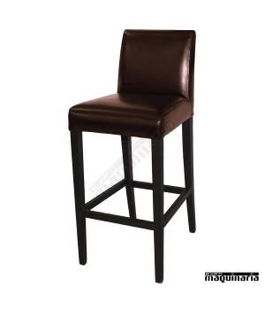 Taburete bar madera y polipiel marron NIGG648
