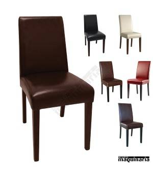 Silla comedor en polipiel y abedul NIGF955 sillas comedor respaldo recto Silla comedor en polipiel y abedul NIGF955 sillas comedor respaldo recto