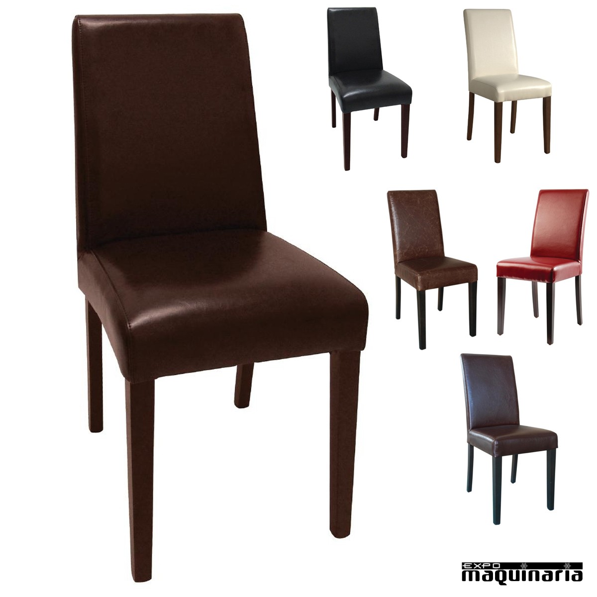 silla polipiel crema y madera silla polipiel crema y madera