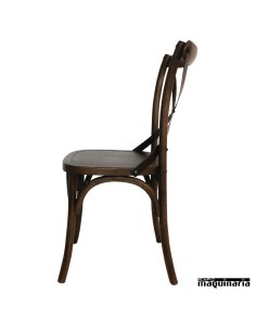 Silla de madera Bolero respaldo cruz color marron 2