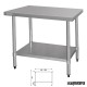 Mesa inox central fondo 60 con estante