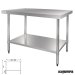 Mesa inox central fondo 70 con estante