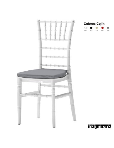 Sillas eventos blanca cojin ZOLIGURIA