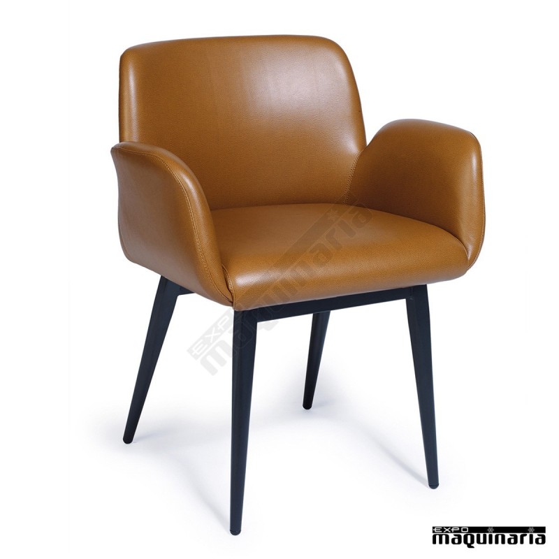 Sillon polipiel 4 patas de acero grafito IM6638