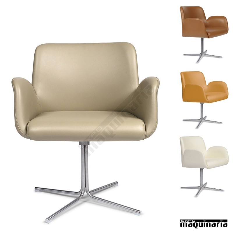 Sillon polipiel base en cruz tubo acero IM6617