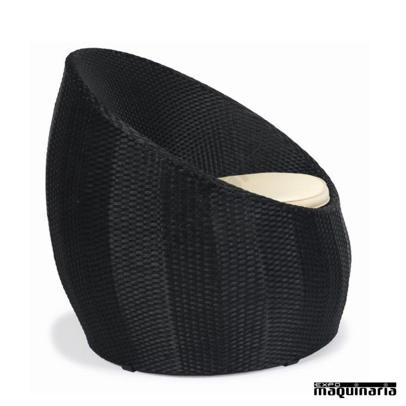 Sillon esferico rattan con cojín IM4507