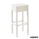 Taburete exterior de rattan blanco IM4553