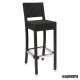 Taburete con respaldo médula rattan antracita IM4554