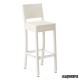 Taburete con respaldo médula rattan blanco IM4554